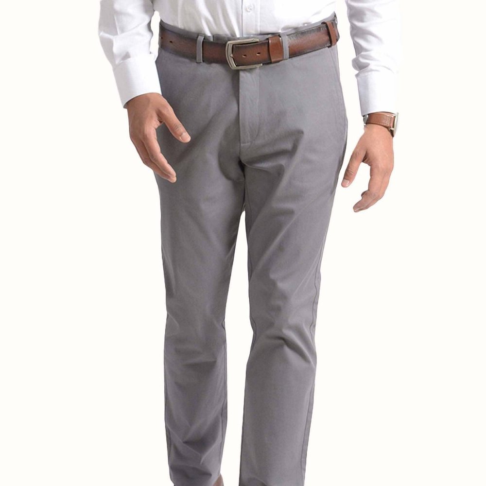 OLGYN Haruto Slim Fit Stretch Gray Chino Pant - Picture 1 of 4